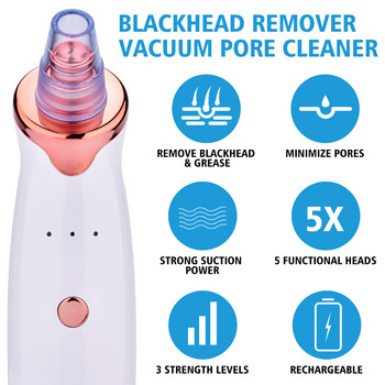 Facial Remover Electric Acne Cleaner Blackhead Black Point Vacuum Cleaner Εργαλείο καθαρισμού πόρων μαύρων κηλίδων Μηχάνημα καθαρισμού πόρων