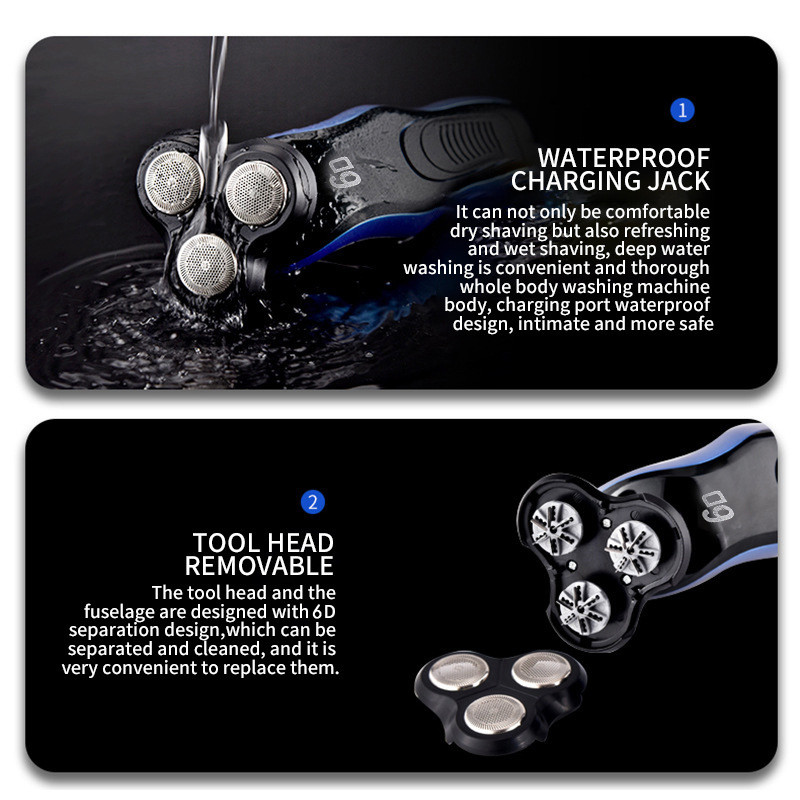 6D 4 u 1 električni brijač za muškarce Višenamjenski električni brijač brijač USB punjivi aparati za brijanje za cijelo tijelo koji se mogu prati