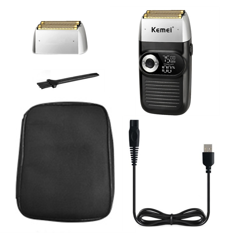 Professzionális fodrász haj 3 sebességes elektromos borotva szakáll elektromos borotva férfiaknak nedves száraz kopasz fej borotvagép újratölthető készlet