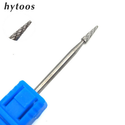 HYTOOS 1 bucă freză din carbură de tungsten burghie pentru unghii 3/32 "biți pentru manichiură accesorii pentru freza instrumente pentru arta unghiilor