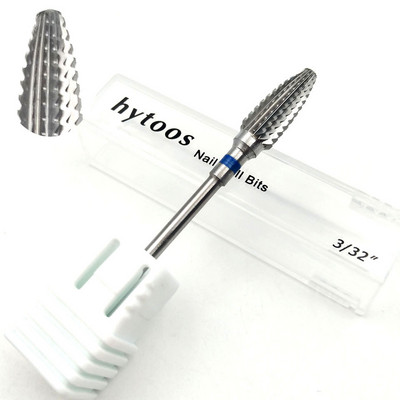 HYTOOS 1 bucă freză din carbură de tungsten burghie pentru unghii 3/32 "biți pentru manichiură accesorii pentru freza instrumente pentru arta unghiilor