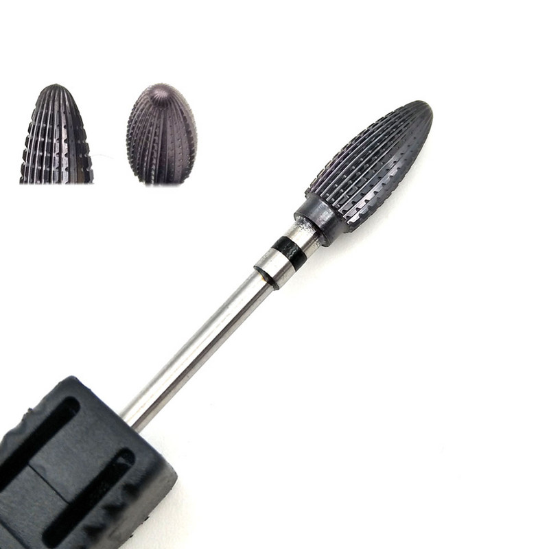 HYTOOS 1 bucă freză din carbură de tungsten burghie pentru unghii 3/32 "biți pentru manichiură accesorii pentru freza instrumente pentru arta unghiilor