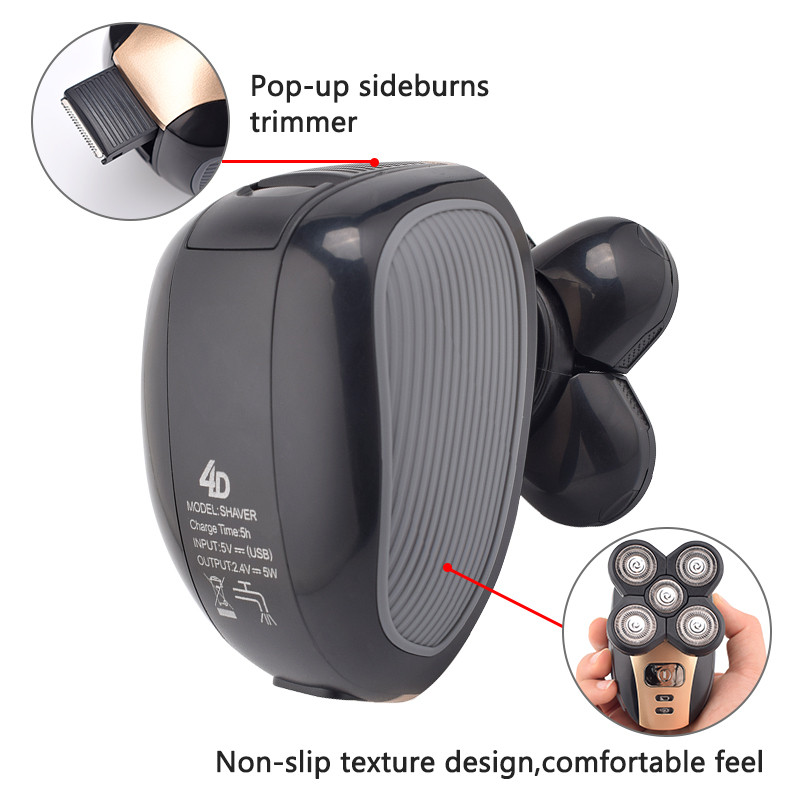 Električni za muškarce Brijač za ćelavu glavu 5 u 1 Komplet električnih aparata za brijanje Bežične šišače Trimer za dlačice u nosu Vodootporan USB punjiv