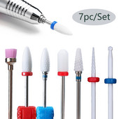 Set de burghie din oțel din tungsten din ceramică, 7 bucăți pentru unghii
