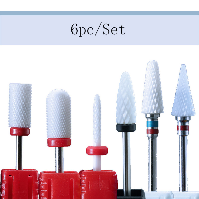 Set de burghie din oțel din tungsten din ceramică, 7 bucăți pentru unghii