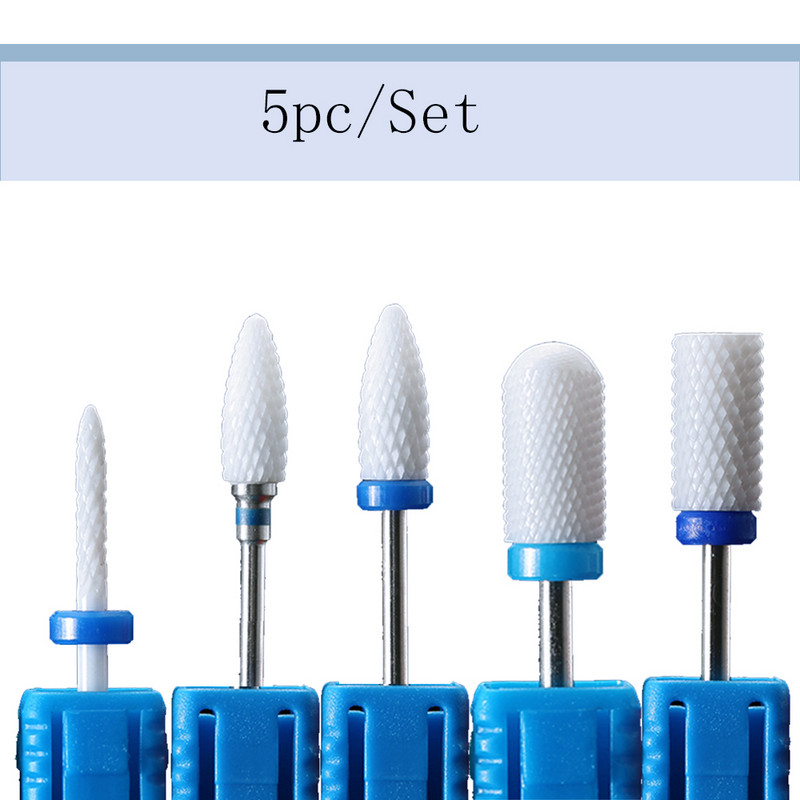 Set de burghie din oțel din tungsten din ceramică, 7 bucăți pentru unghii