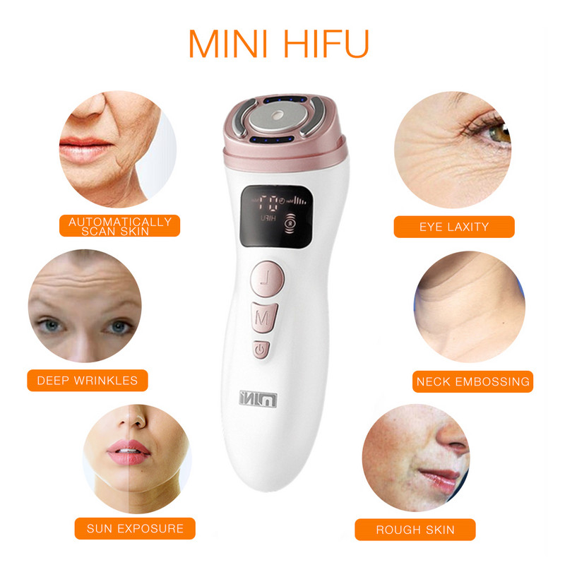 Mini HIFU gép Ultrahangos RF EMS HIFU Facial Lifting Bőrfeszesítő Készülék Arc Álla Nyak Szem Ránctalanító Masszírozó Otthoni használatra