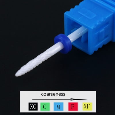 1 buc. Burghie ascuțite din carbură de ceramică pentru găurit pentru unghii, freză pentru freză pentru manichiură, instrumente electrice de pedichiură, accesorii pentru găurit unghii