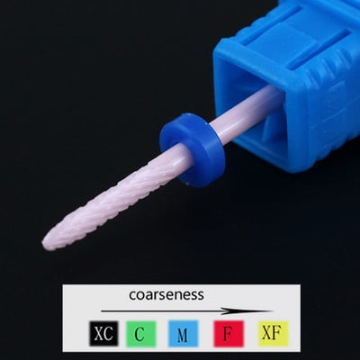 1 buc. Burghie ascuțite din carbură de ceramică pentru găurit pentru unghii, freză pentru freză pentru manichiură, instrumente electrice de pedichiură, accesorii pentru găurit unghii