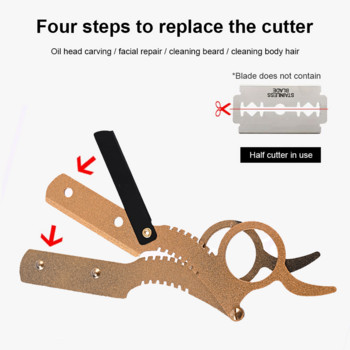 Straight Edge Barber Razor Подстригване Брада Инструмент за бръснене на вежди Ръчна депилационна самобръсначка Не включва бръснарско ножче