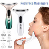 EMS Microcurrent Neck Beauty Device LED Photon Firming Thin Skin Anti Double Care Facial Wrinkle Revenation Massager Face J4H3