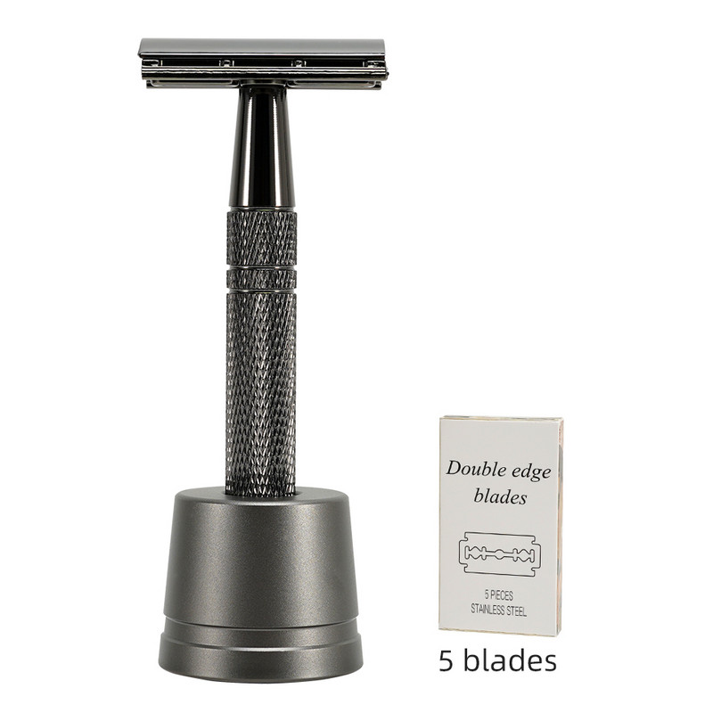 Podesiva klasična sigurnosna britva s dvostrukom oštricom Brijač za brijanje s 5 komada oštrica presvučenih titanom Brijač Brijač za uklanjanje dlačica