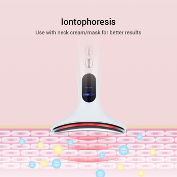 Συσκευή ομορφιάς λαιμού EMS Micro-current LED Photon Firming Rejuvenating Anti Writkle Thin Double Chin Skin Skin Care Massager προσώπου