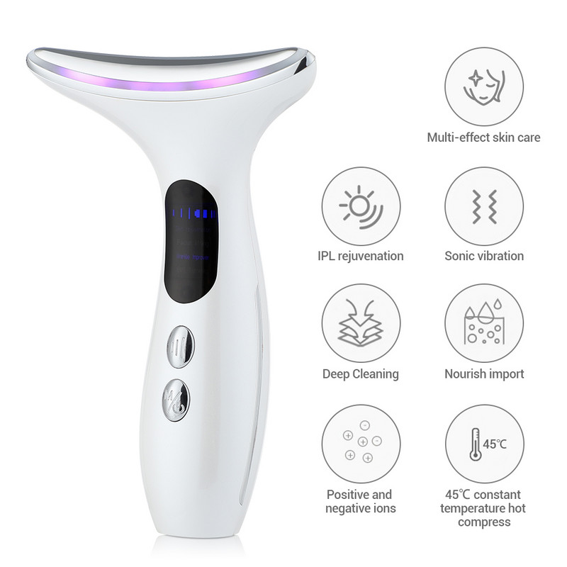 Neck Beauty Device EMS mikroáramú LED foton feszesítő fiatalító ránctalanító vékony dupla állú bőrápoló arcmasszírozó