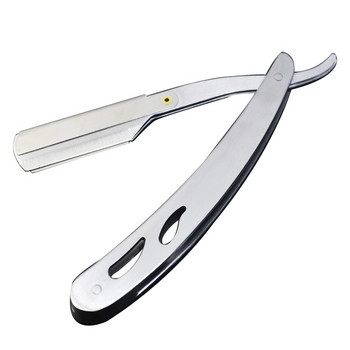 Мъжки бръснарски инструменти Бръснач за коса и остриета Античен черен сгъваем нож за бръснене Неръждаема стомана Прав държач за бръснач