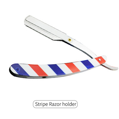 Vīriešu skūšanās friziera instrumenti Matu skuveklis un asmeņi antīki melni salokāmi skūšanās nazis nerūsējošā tērauda taisns skuvekļa turētājs