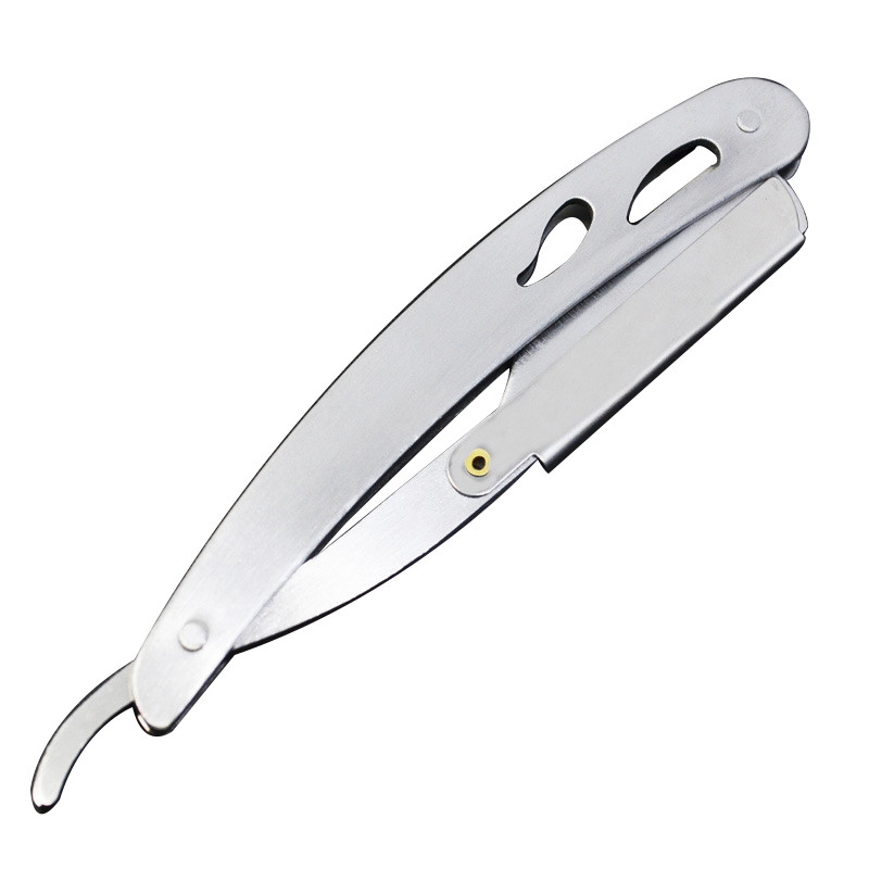 Vīriešu skūšanās friziera instrumenti Matu skuveklis un asmeņi antīki melni salokāmi skūšanās nazis nerūsējošā tērauda taisns skuvekļa turētājs