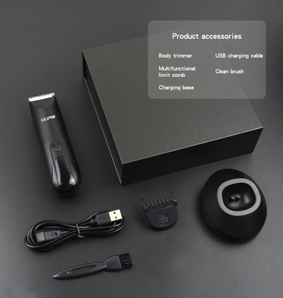 Trimer za tijelo za muškarce, električni trimer za prepone, trimer za bradu koji se može mijenjati, keramičke glave s oštricama, vodootporan za mokro/suho