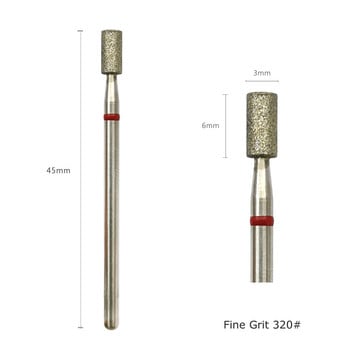 HYTOOS Fine Grit Russian Bit Cuticle Barrel Diamond Drill Drill Nail Bits Ηλεκτρικό τρυπάνι μανικιούρ Περιστροφική γρέζια για νύχια αξεσουάρ