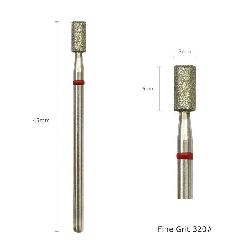 HYTOOS Burghiu rusesc pentru cuticule cu granulatie fina Burghie cu diamante pentru unghii Burghiu electric pentru manichiura Accesorii rotative pentru unghii