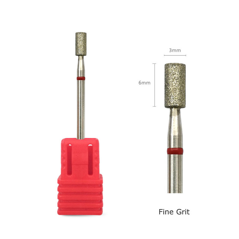 HYTOOS Burghiu rusesc pentru cuticule cu granulatie fina Burghie cu diamante pentru unghii Burghiu electric pentru manichiura Accesorii rotative pentru unghii