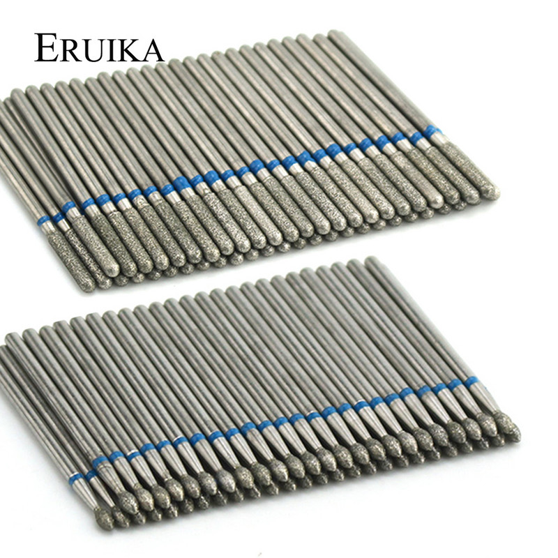 50 buc/pachet Seturi de burghie rotative pentru unghii cu diamante Freze electrice pentru manichiură Accesoriu pentru curățarea unghiilor Îndepărtarea pielii moarte