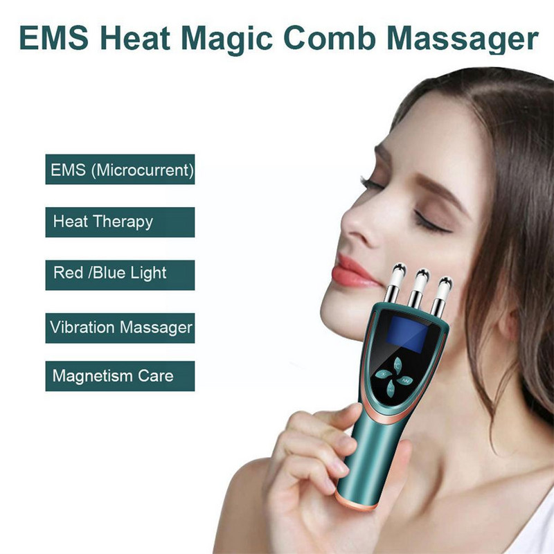 Dispozitiv de răzuit magnetic EMS Micro Current Warm 36-53 Meridian Care Terapie magnetică Instrume Pieptene Frumusețe Masaj Vibrație D8P8
