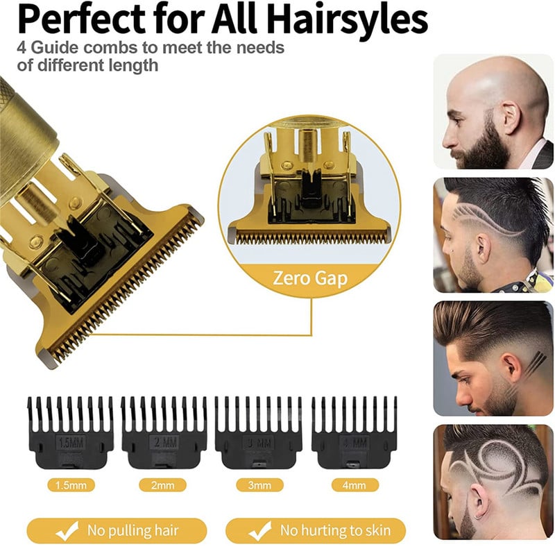 T9 Aparat za šišanje Profesionalni električni brijač Aparat za šišanje Aparat za šišanje 0 mm muški USB punjivi trimer za muškarce