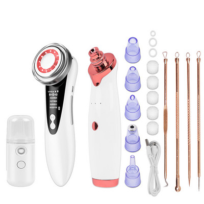 Dispozitiv de îndepărtare a punctelor negre USB Diamond Dermabrasion Naz Vacuum Pore Cleanser + Dispozitive de ridicare pentru terapie cu lumină facială Masaj vibrant pentru față
