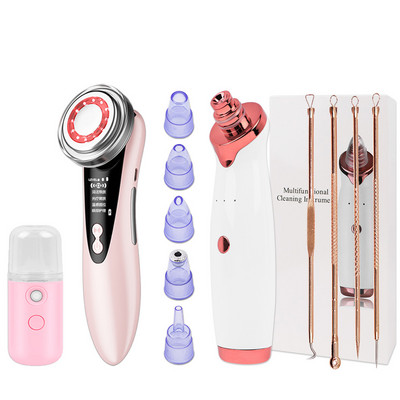 Dispozitiv de îndepărtare a punctelor negre USB Diamond Dermabrasion Naz Vacuum Pore Cleanser + Dispozitive de ridicare pentru terapie cu lumină facială Masaj vibrant pentru față