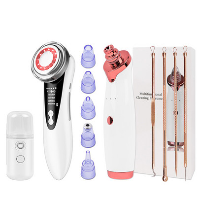 Dispozitiv de îndepărtare a punctelor negre USB Diamond Dermabrasion Naz Vacuum Pore Cleanser + Dispozitive de ridicare pentru terapie cu lumină facială Masaj vibrant pentru față