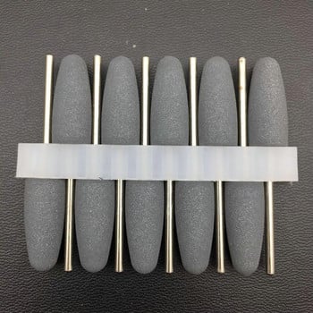 10 бр./компл. 10*24 мм гумени силиконови свредла за нокти Буферни мелници за нокти с голяма глава за маникюр, педикюр, инструменти за почистване на кожички