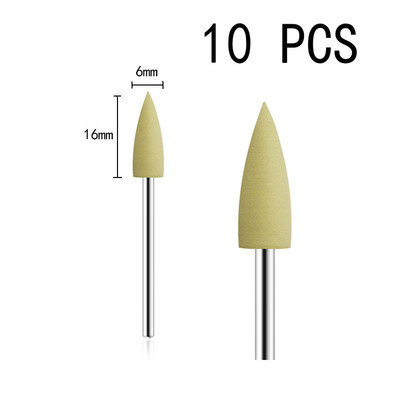 10db/készlet 10*24mm gumi szilikon körömfúró nagy fejű körömpuffer marók manikűr pedikűr kutikula tisztító eszközökhöz