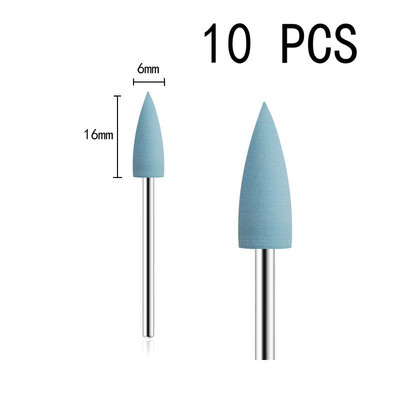 10db/készlet 10*24mm gumi szilikon körömfúró nagy fejű körömpuffer marók manikűr pedikűr kutikula tisztító eszközökhöz