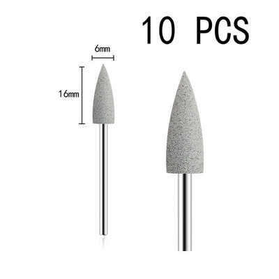 10db/készlet 10*24mm gumi szilikon körömfúró nagy fejű körömpuffer marók manikűr pedikűr kutikula tisztító eszközökhöz