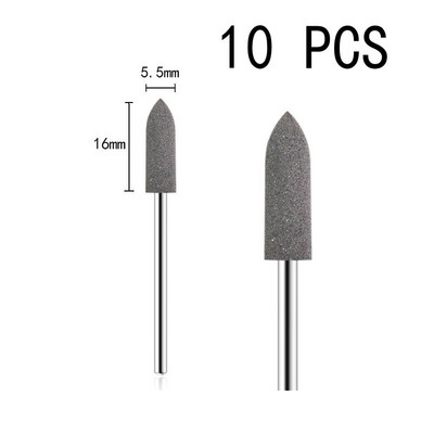 10db/készlet 10*24mm gumi szilikon körömfúró nagy fejű körömpuffer marók manikűr pedikűr kutikula tisztító eszközökhöz