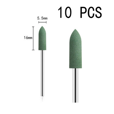 10db/készlet 10*24mm gumi szilikon körömfúró nagy fejű körömpuffer marók manikűr pedikűr kutikula tisztító eszközökhöz