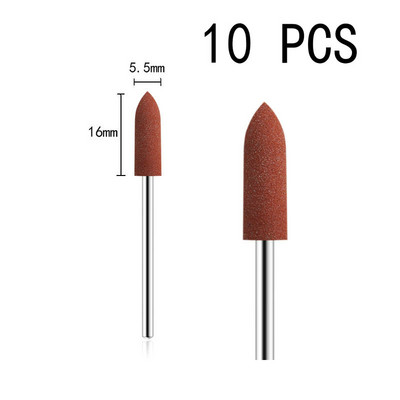 10db/készlet 10*24mm gumi szilikon körömfúró nagy fejű körömpuffer marók manikűr pedikűr kutikula tisztító eszközökhöz