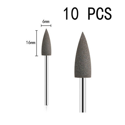 10db/készlet 10*24mm gumi szilikon körömfúró nagy fejű körömpuffer marók manikűr pedikűr kutikula tisztító eszközökhöz