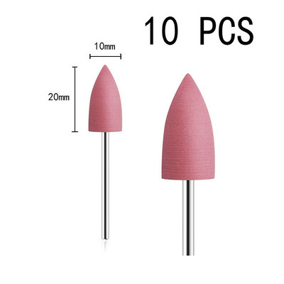 10db/készlet 10*24mm gumi szilikon körömfúró nagy fejű körömpuffer marók manikűr pedikűr kutikula tisztító eszközökhöz