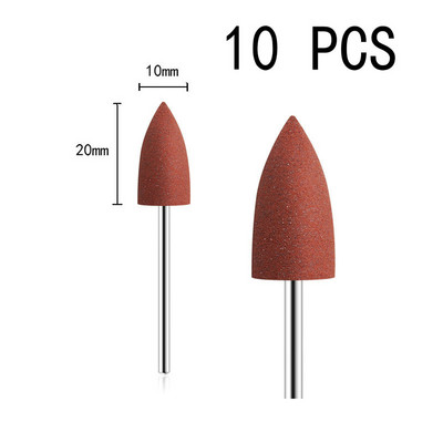 10db/készlet 10*24mm gumi szilikon körömfúró nagy fejű körömpuffer marók manikűr pedikűr kutikula tisztító eszközökhöz