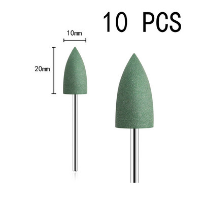 10db/készlet 10*24mm gumi szilikon körömfúró nagy fejű körömpuffer marók manikűr pedikűr kutikula tisztító eszközökhöz
