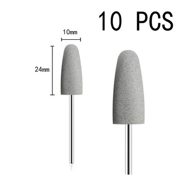 10db/készlet 10*24mm gumi szilikon körömfúró nagy fejű körömpuffer marók manikűr pedikűr kutikula tisztító eszközökhöz