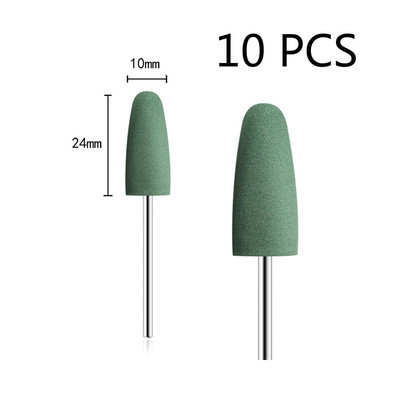 10db/készlet 10*24mm gumi szilikon körömfúró nagy fejű körömpuffer marók manikűr pedikűr kutikula tisztító eszközökhöz