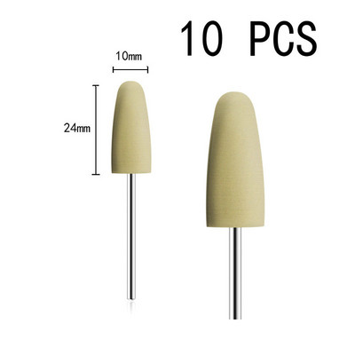 10db/készlet 10*24mm gumi szilikon körömfúró nagy fejű körömpuffer marók manikűr pedikűr kutikula tisztító eszközökhöz