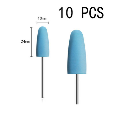10db/készlet 10*24mm gumi szilikon körömfúró nagy fejű körömpuffer marók manikűr pedikűr kutikula tisztító eszközökhöz
