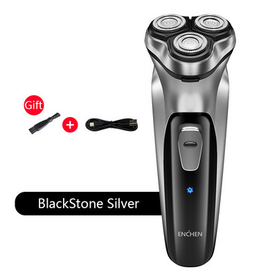 ENCHEN BlackStone elektromos arcborotva férfiaknak 3D úszó pengéjű, mosható USB újratölthető borotvaszakállgép