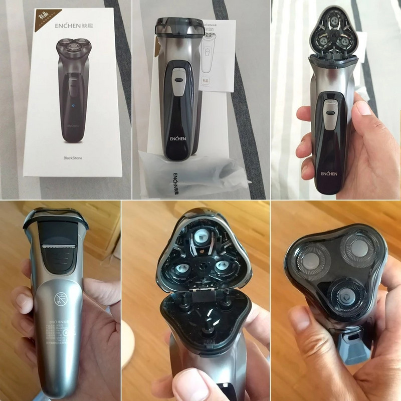 ENCHEN BlackStone elektromos arcborotva férfiaknak 3D úszó pengéjű, mosható USB újratölthető borotvaszakállgép