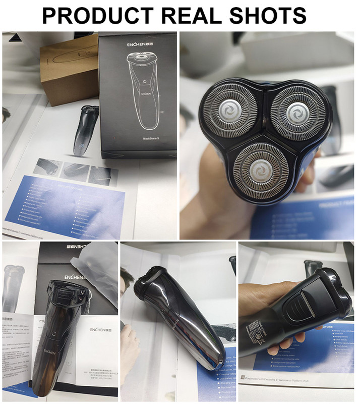 ENCHEN Blackstone3 elektromos borotva 3D hárompengés úszó borotva IPX7 szinten mosható USB Type-C töltővaku Akció!!!