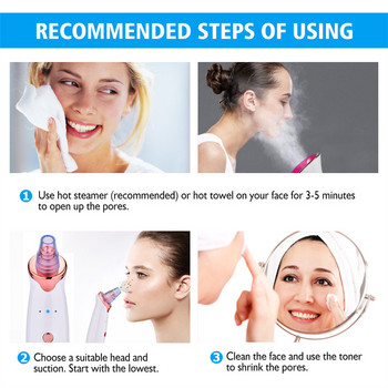 Electric Remover Pore Cleaner Deep Nose Cleaner T Zone Pore Acne Αφαίρεση σπυριών προσώπου Pimple Acne Comedone Extractor